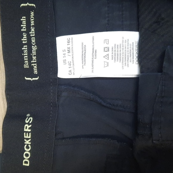 Dockers Black Flat Front Chino Pants with elastic waistband Size 14S - Picture 4 of 5